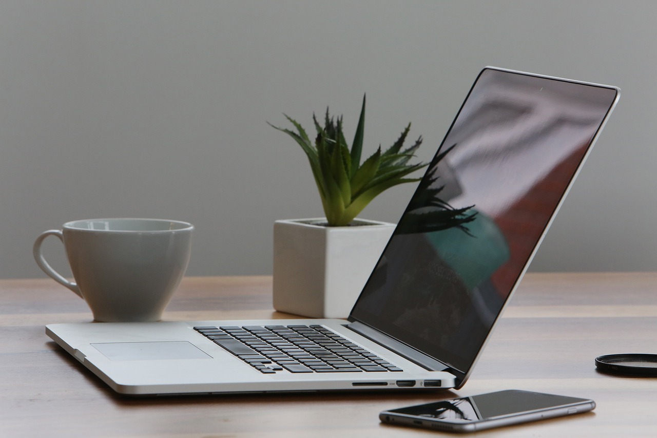 Laptop and workspace used for property operations